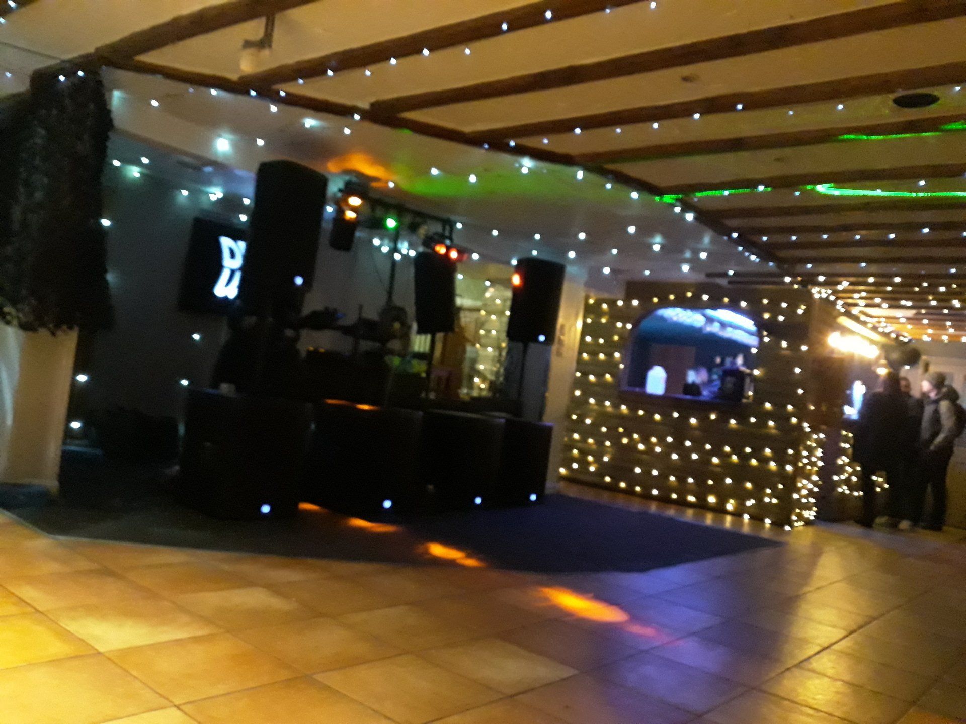 Sound system and lighting setup at the Barn Party 2019