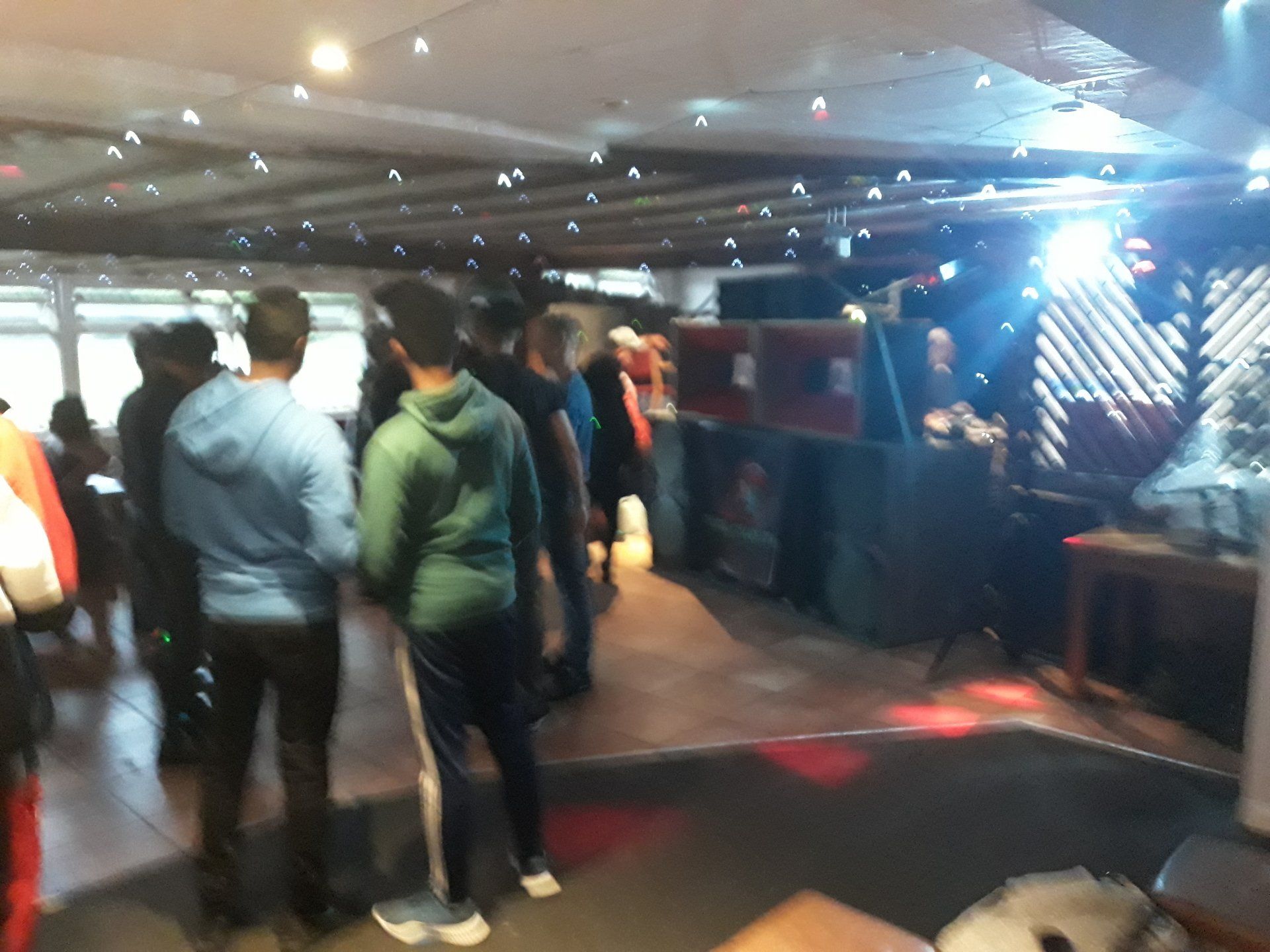 Speaker stack and lighting at the Launch Party 2019